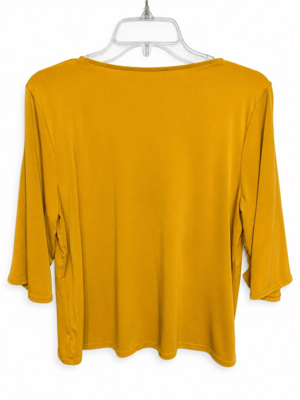 Michael Michael Kors Women’s Large Mustard Gold V-Neck Bell Sleeve Top Cutout